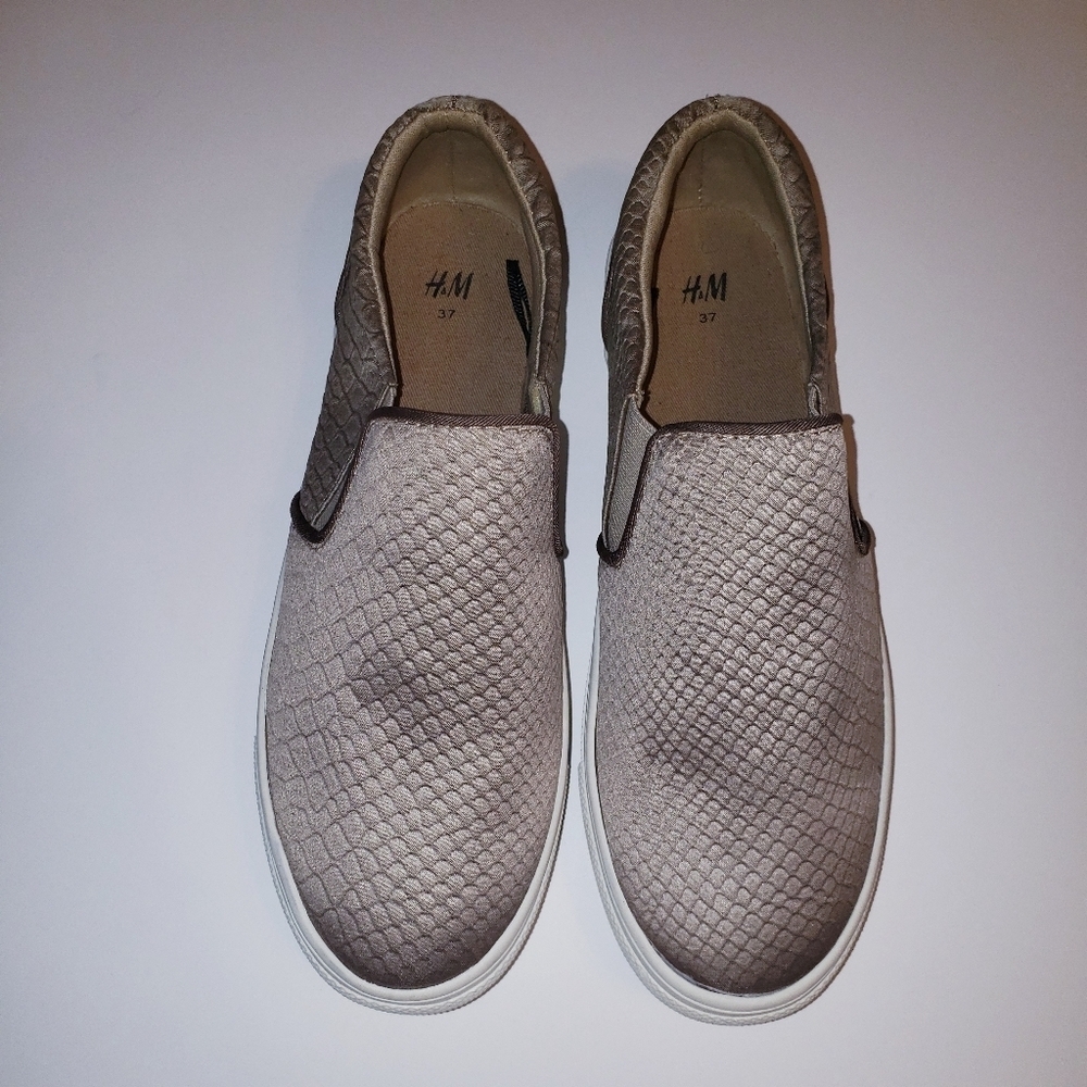 H&M Snake Print Slip On Sneakers